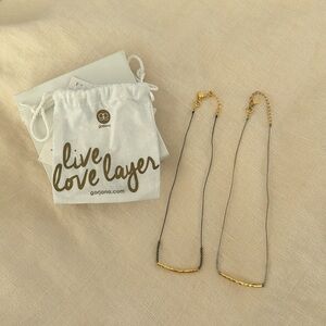 Gorjana Power Gemstone Choker Bar Necklaces with semi precious stones